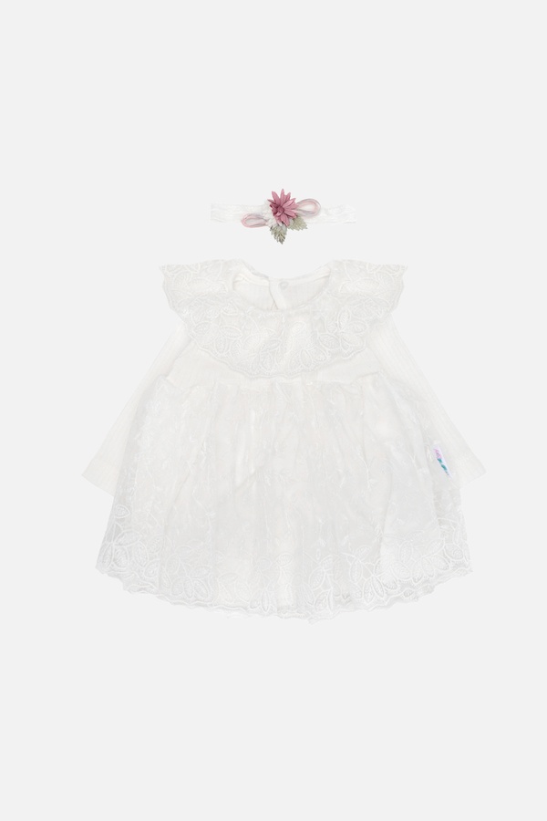 Платье с повязкой для девочки 62 цвет белый ЦБ-00243084 SKT000966914 фото