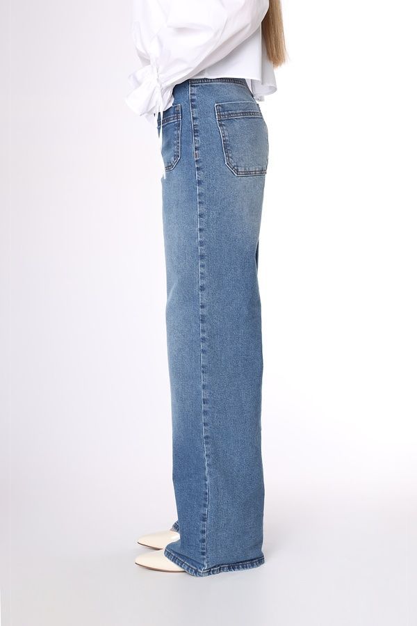 Джинсы wide leg женские цвет синий 50 ЦБ-00292213 фото