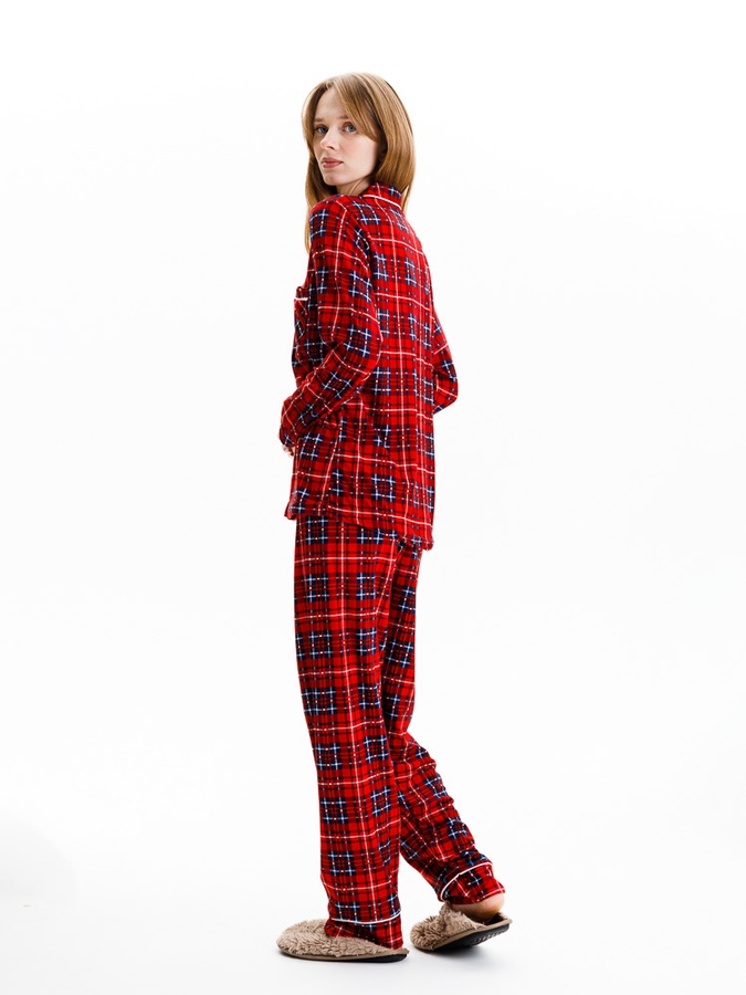 Жіноча піжама 44 колір червоний ЦБ-00233224 SKT000940999 фото