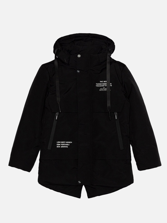 Куртка демісезонна для хлопчика парка 134 колір чорний ЦБ-00207628 SKT000883254 фото