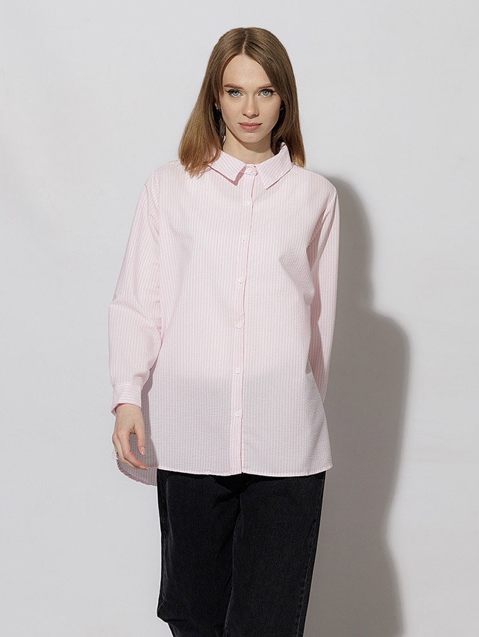 Женская рубашка с длинным рукавом 42 цвет розовый ЦБ-00219065 SKT000906177 фото