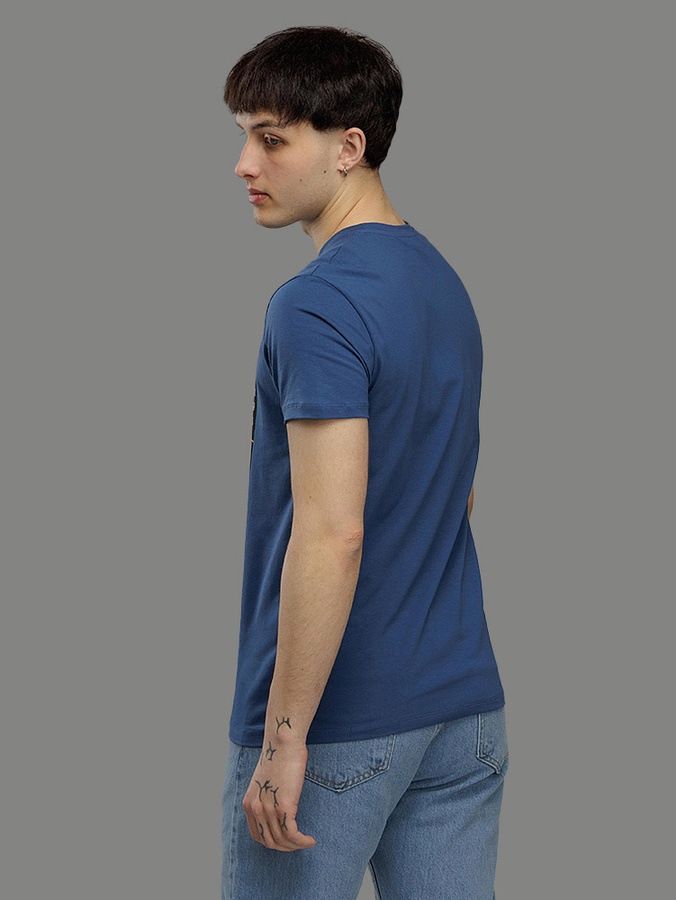 Чоловіча футболка регуляр 52 колір синій ЦБ-00216041 SKT000899788 фото