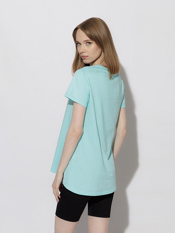 Жіноча футболка регуляр 46 колір м'ятний ЦБ-00219423 SKT000907261 фото