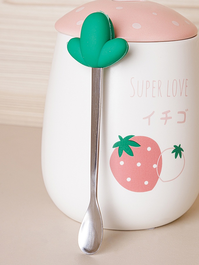Чашка з кришкою "Strawberry" колір білий ЦБ-00224635 SKT000920619 фото