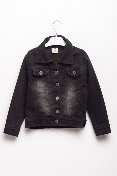 Куртка джинсова на дівчинку 134 колір чорний ЦБ-00148386 SKT000509404 фото