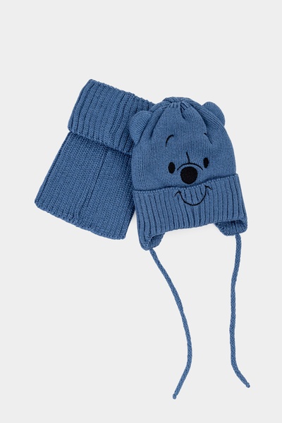 Комплект шапка та снуд для хлопчика 44-46 колір синій ЦБ-00234115 SKT000943396 фото