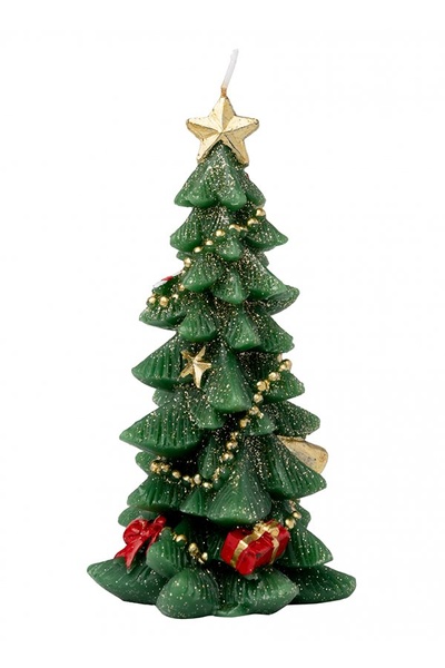 Парафиновая свеча "Новогодняя елка" цвет разноцветный ЦБ-00234157 SKT000943440 фото