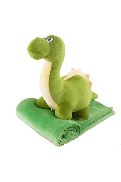 Іграшка з пледом 3 в 1 - Динозавр колір зелений ЦБ-00238160 SKT000955578 фото