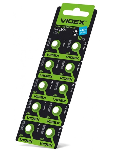 Лужні елементи живлення Videx AG 4, ціна за 1 шт. колір різнокольоровий ЦБ-00231384 SKT000936477 фото
