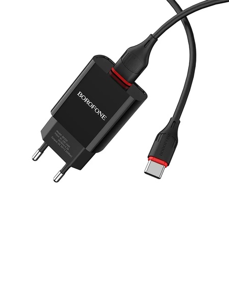 Мережевий зарядний пристрій Borofone BA20A USB колір чорний ЦБ-00220484 SKT000909904 фото