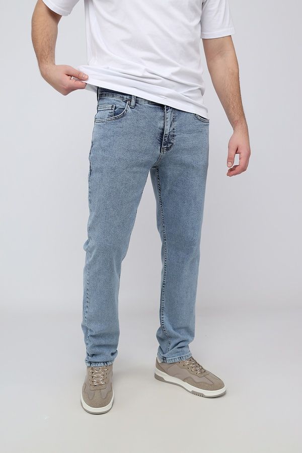 Джинси slim чоловічі колір блакитний W28 ЦБ-00291199 фото
