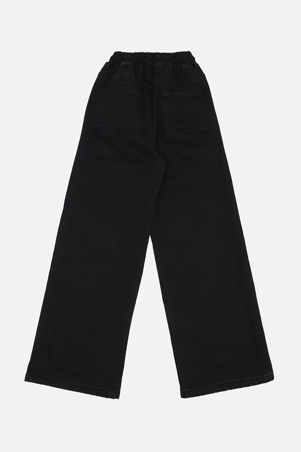 Джинсы wide leg для девочки цвет черный 134 ЦБ-00259522 фото
