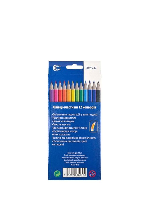 Карандаши 12 цветов эластичные Luminoso elastico "С" COLOR-IT 93926 ЦБ-00297890 фото