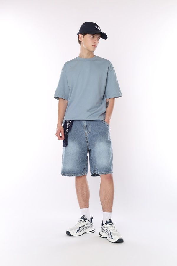 Футболка с коротким рукавом мужская цвет голубой 42 ЦБ-00295563 фото