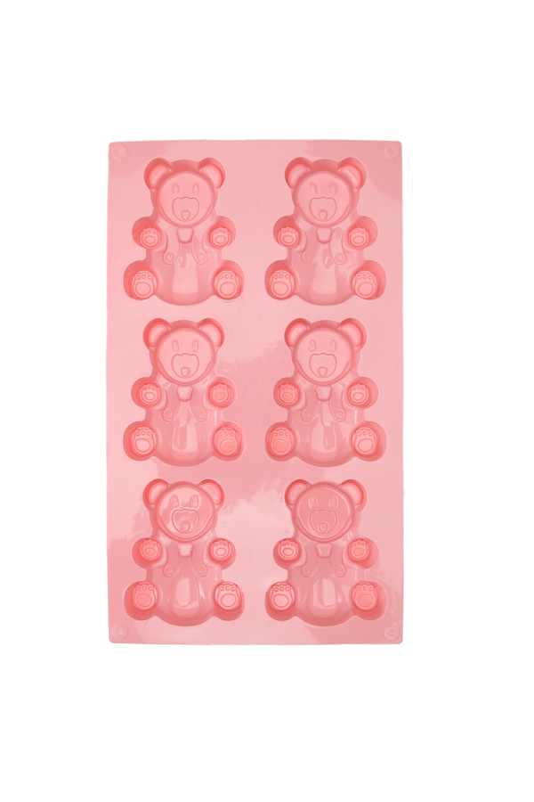 Силиконовая форма-планшет для выпечки "Мишка" цвет розовый ЦБ-00247446 SKT000987151 фото