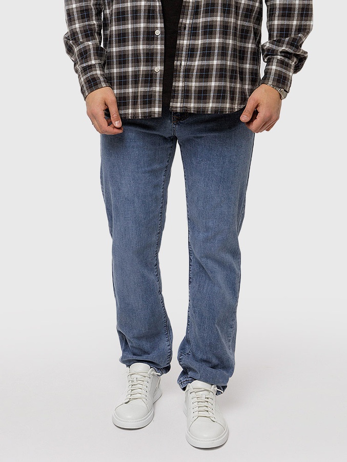 Мужские джинсы регуляр 48 цвет голубой ЦБ-00220239 SKT000909246 фото