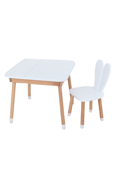 Комплект дитячих меблів - "Зайчик", столик та стільчик колір білий ЦБ-00241159 SKT000961232 фото