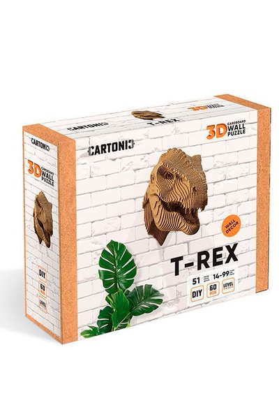 Картонний настінний конструктор "Cartonic 3D Puzzle T-REX" колір коричневий ЦБ-00241058 SKT000961066 фото