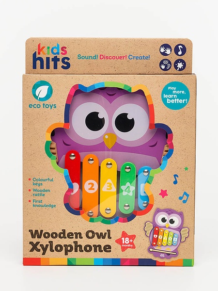 Деревянная игрушка ксилофон "Сова" цвет разноцветный ЦБ-00231327 SKT000936415 фото