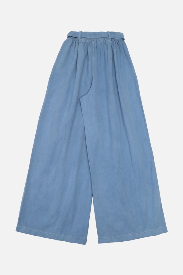 Джинси wide leg для дівчинки колір блакитний 164 ЦБ-00269541 фото