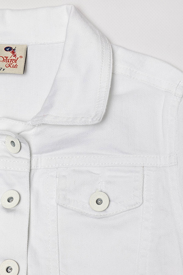 Джинсова куртка для дівчинки 116 колір білий ЦБ-00114289 SKT000543614 фото