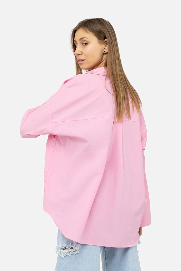 Жіноча сорочка з довгим рукавом 46 колір рожевий ЦБ-00245315 SKT000981204 фото