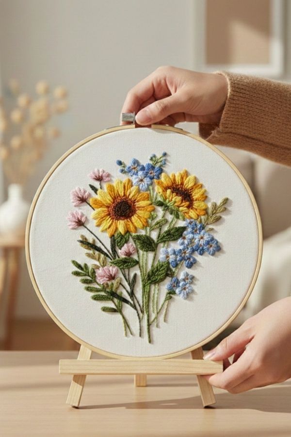 Набір для вишивки гладдю &laquo;Сонячний букет&raquo; Brushme EMBR009 ЦБ-00295396 фото