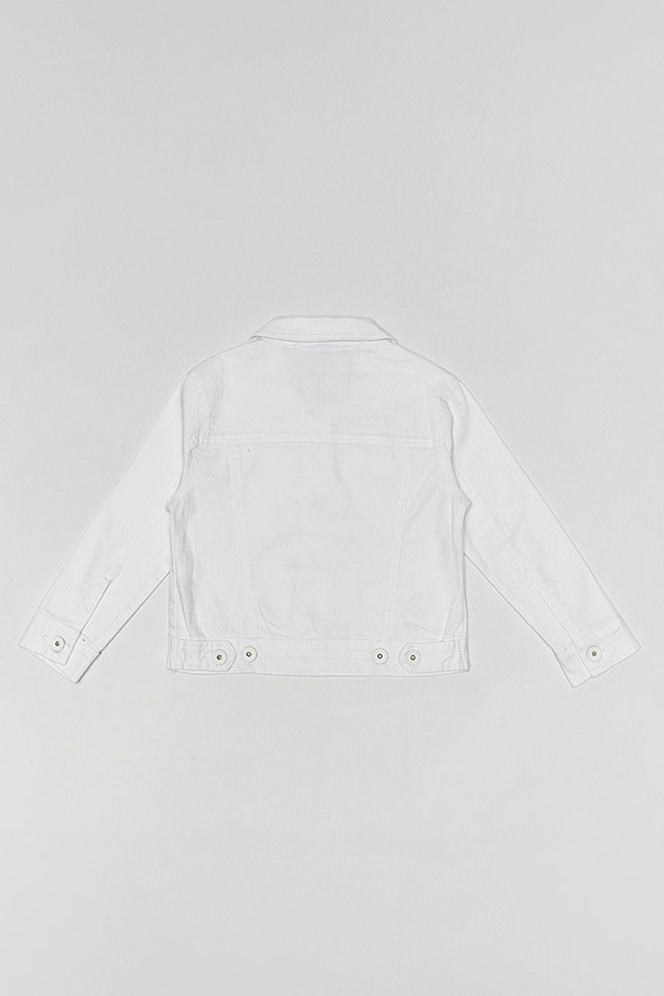 Джинсовая куртка для девочки 116 цвет белый ЦБ-00114289 SKT000543614 фото