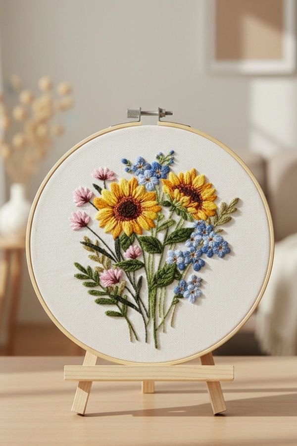 Набір для вишивки гладдю &laquo;Сонячний букет&raquo; Brushme EMBR009 ЦБ-00295396 фото