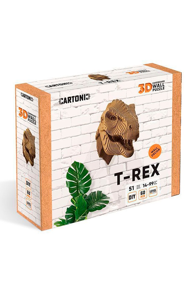 Картонный настенный конструктор "Cartonic 3D Puzzle T-REX" цвет коричневый ЦБ-00241058 SKT000961066 фото