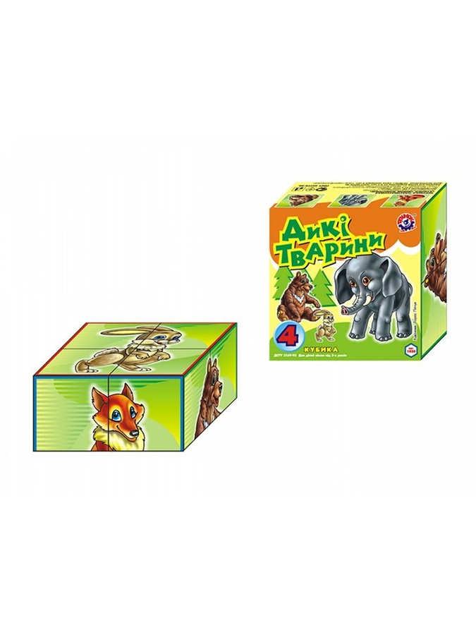 Іграшка кубики "Дикі тварини" колір різнокольоровий ЦБ-00115736 SKT000445562 фото
