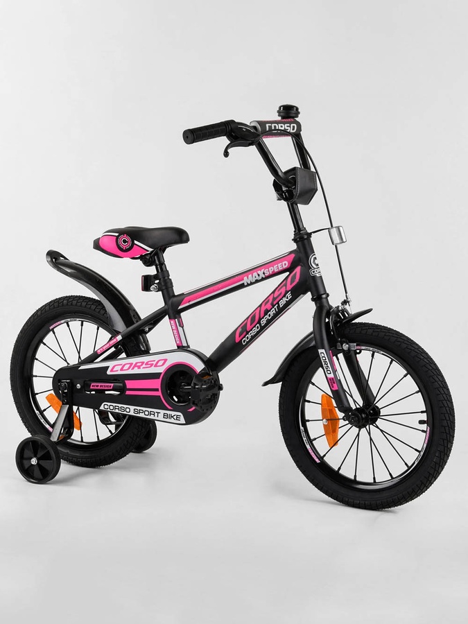 Дитячий двоколісний велосипед 16 "дюймів колір рожево-чорний ЦБ-00213402 SKT000893654 фото