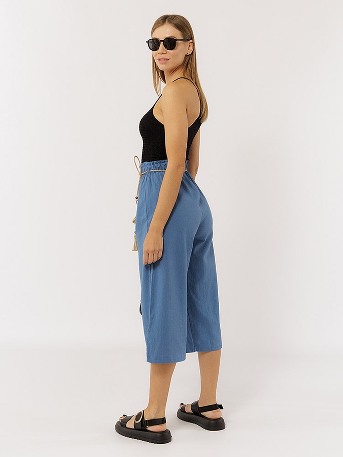 Жіночі штани кюлоти 50 колір синій ЦБ-00219304 SKT000906981 фото