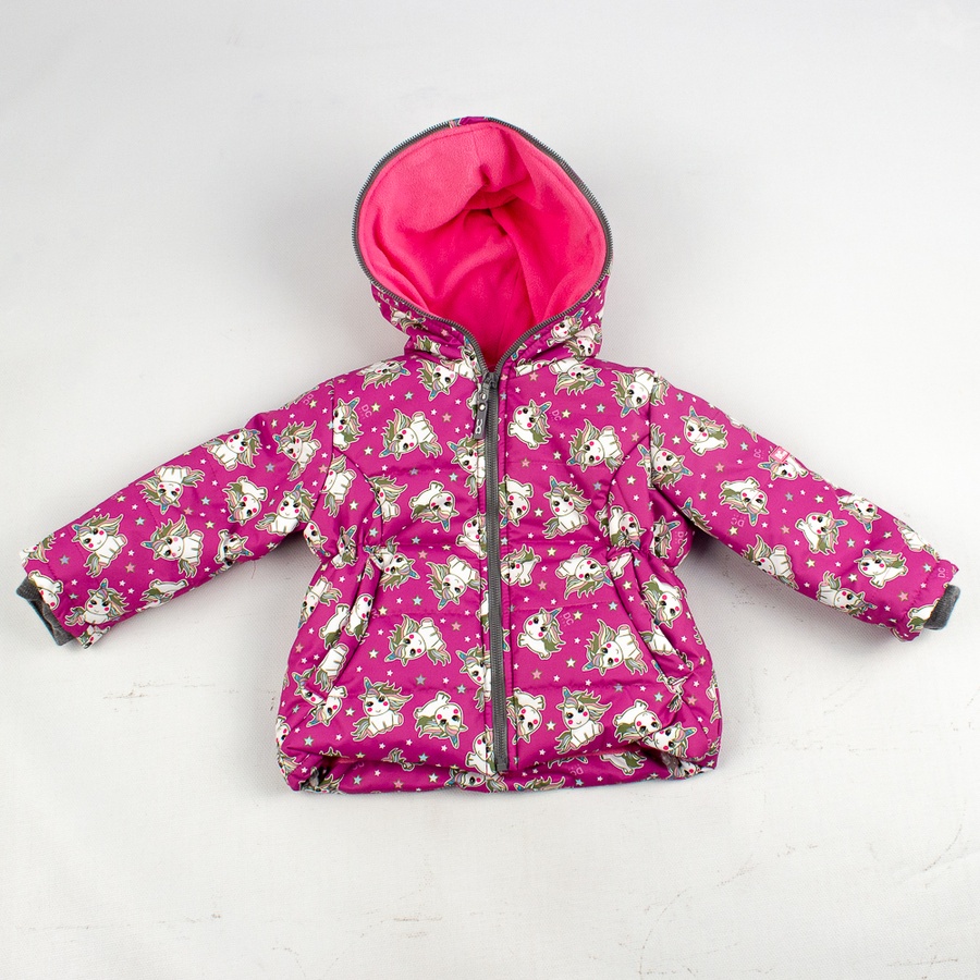 Куртка коротка фіолетова на дівчинку, зимова 92 колір фіолетовий ЦБ-00143136