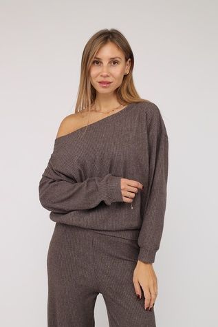 Джемпер жіночий колір коричневий 50 ЦБ-00284469 фото