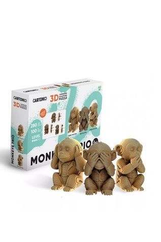 Картонный конструктор Cartonic 3D Puzzle MONKEYS TRIO Cartonic CARTTRIOMONK ЦБ-00289956 фото