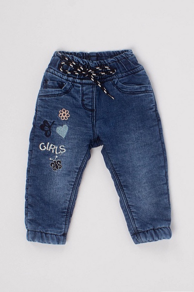 Джогери джинсові для дівчинки колір синій ЦБ-00170544 SKT000570329 фото