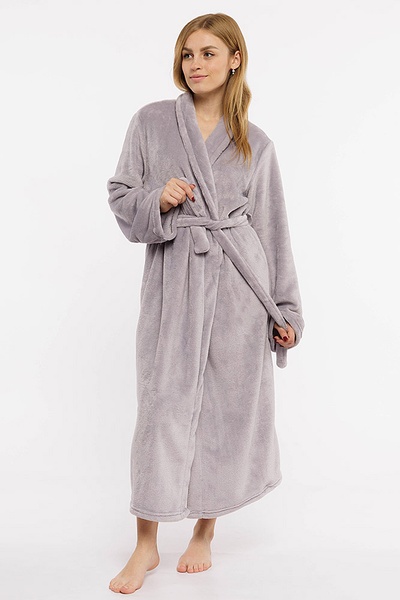 Жіночий халат колір сірий ЦБ-00200049 SKT000867502 фото