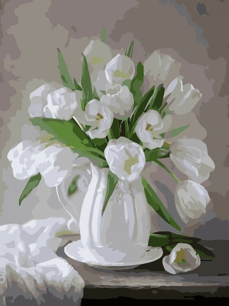 Набір для розпису по номерах "Букет білих тюльпанів" колір різнокольоровий ЦБ-00215368 SKT000898439 фото