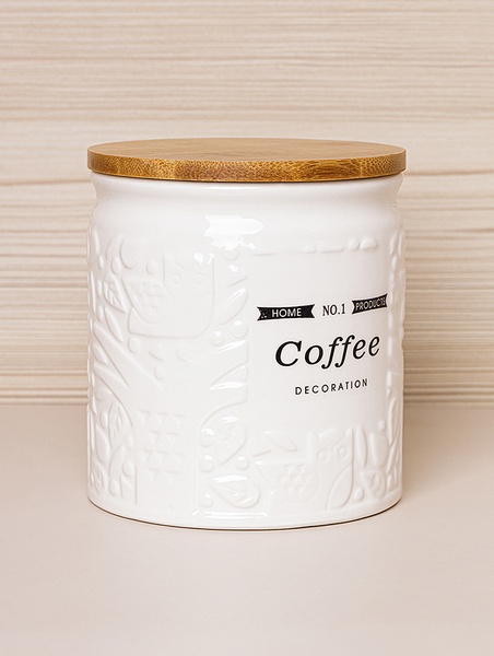 Банка для кави "Decor" колір білий ЦБ-00223937 SKT000918631 фото