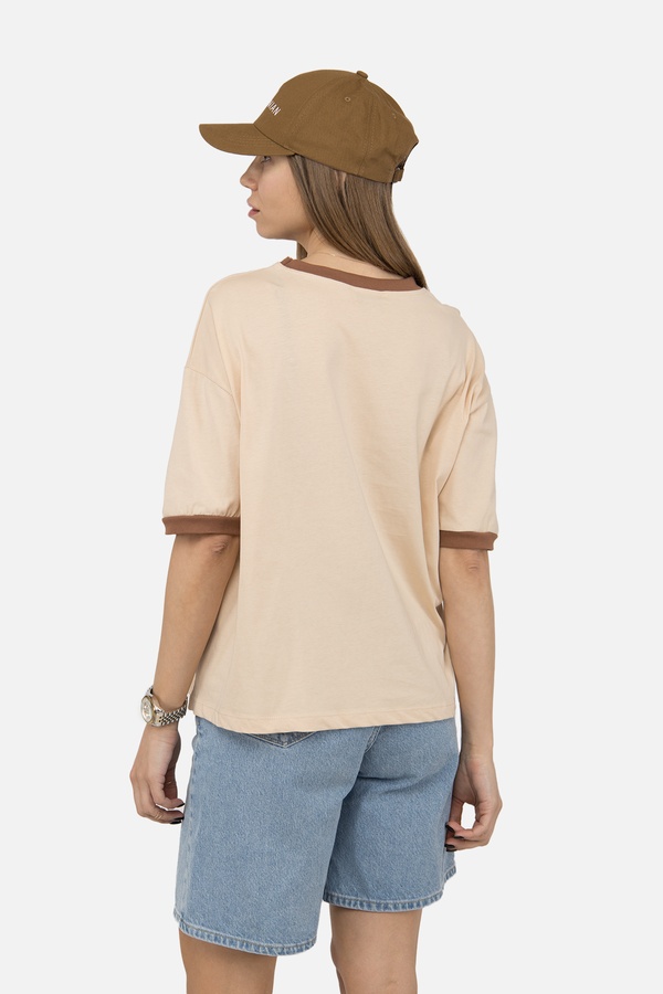 Женская футболка с коротким рукавом 48 цвет бежевый ЦБ-00246205 SKT000983844 фото