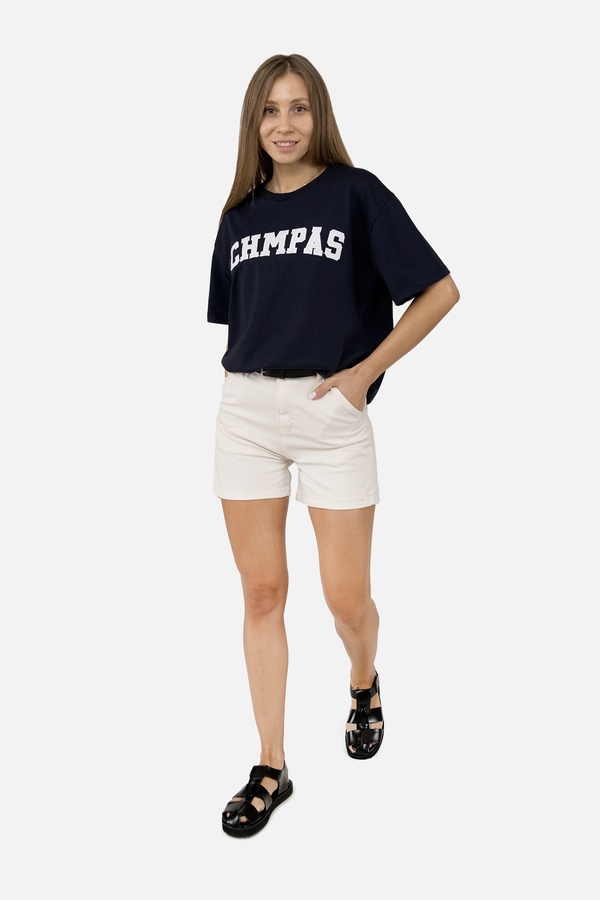 Жіноча футболка з коротким рукавом 48 колір темно-синій ЦБ-00253756