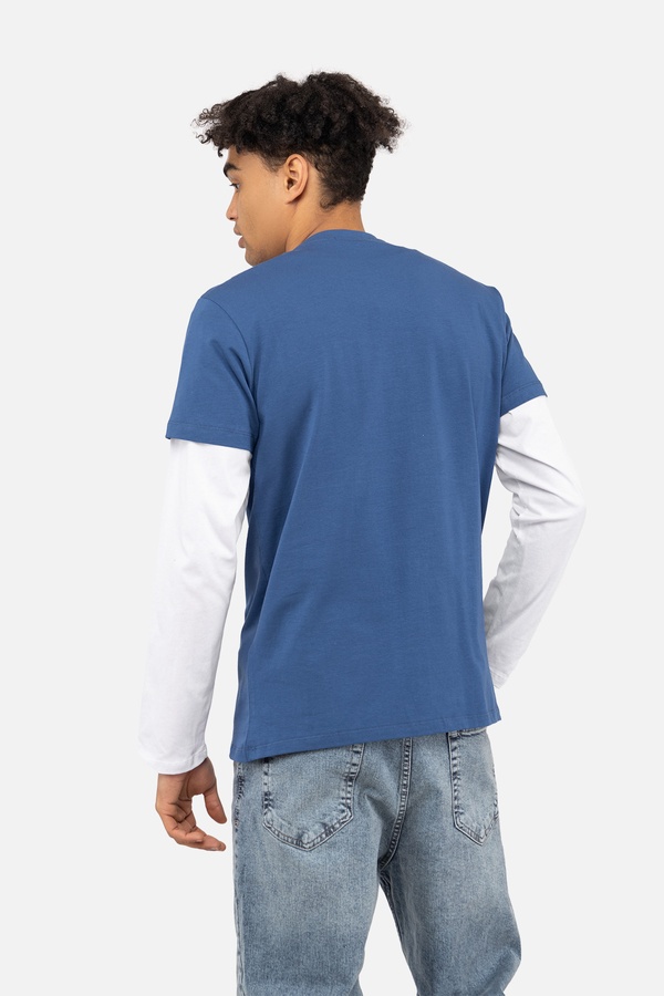 Чоловіча футболка з коротким рукавом 46 колір синій ЦБ-00243196 SKT000967376 фото
