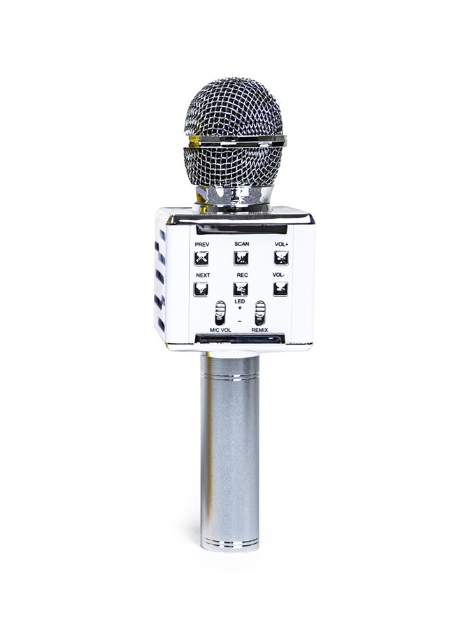 Бездротовий караоке-мікрофон колір срібний ЦБ-00221365 SKT000912248 фото
