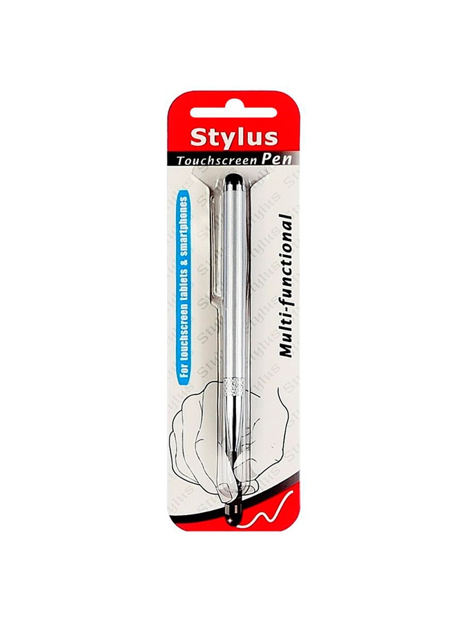 Стилус емкостный, с выдвижной шариковой ручкой цвет серебренный ЦБ-00224823 SKT000921061 фото