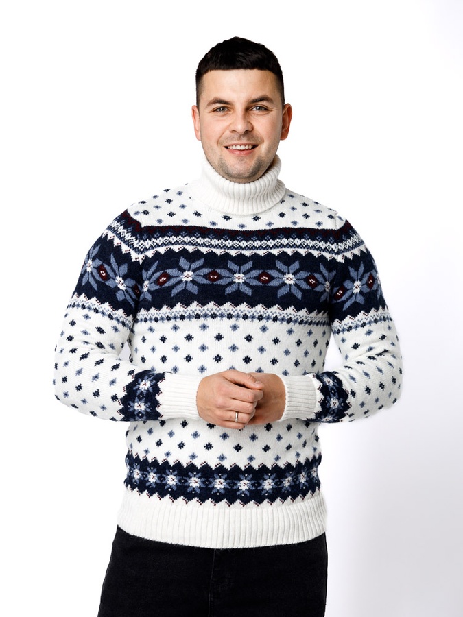 Мужской свитер 50 цвет молочный ЦБ-00233273 SKT000941144 фото