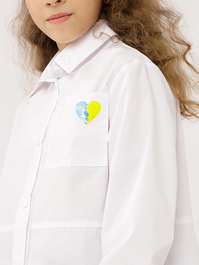 Сорочка з довгим рукавом для дівчинки 116 колір білий ЦБ-00221714 SKT000913458 фото