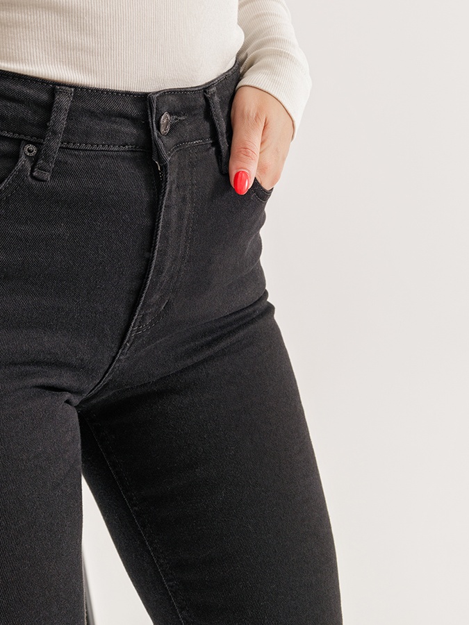 Женские джинсы-слим 58 цвет черный ЦБ-00228365 SKT000929111 фото