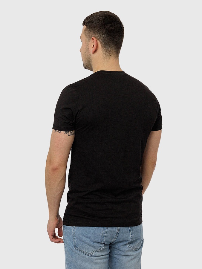 Чоловіча футболка регуляр 52 колір чорний ЦБ-00216069 SKT000899928 фото