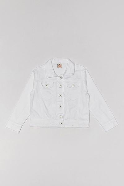 Джинсова куртка для дівчинки 134 колір білий ЦБ-00114289 SKT000543617 фото
